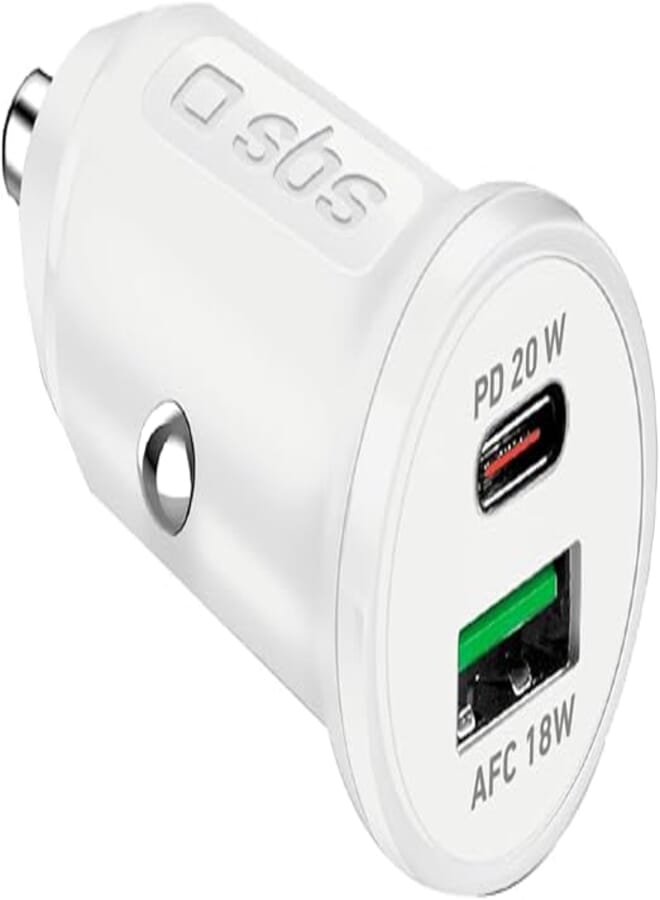 SBS 12/24V 20W Car Charger, White